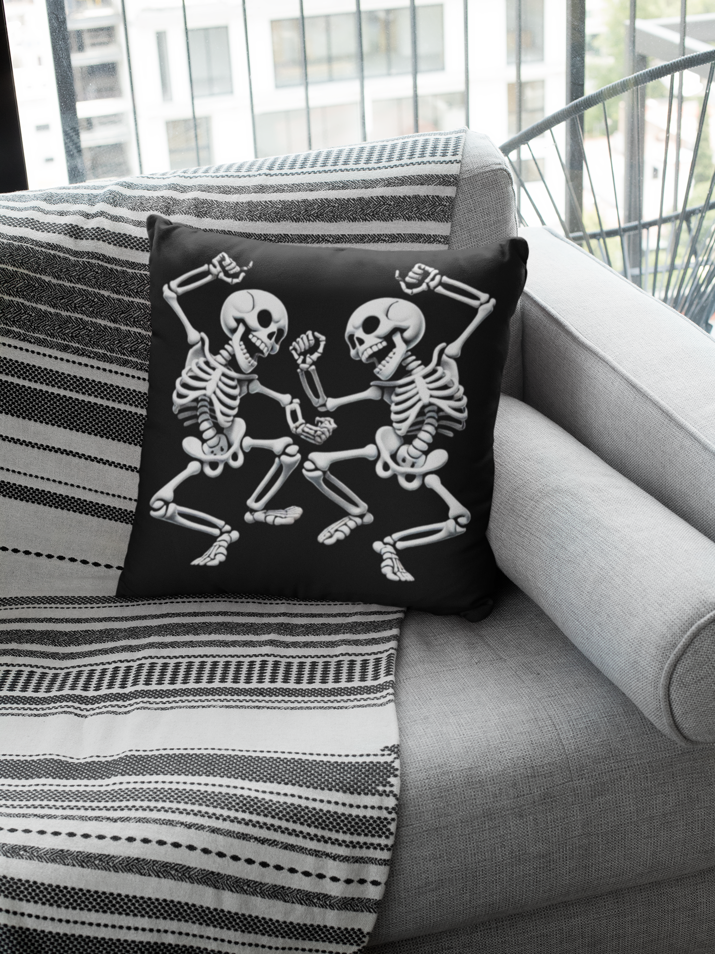 Skeleton Dance Throw Pillow