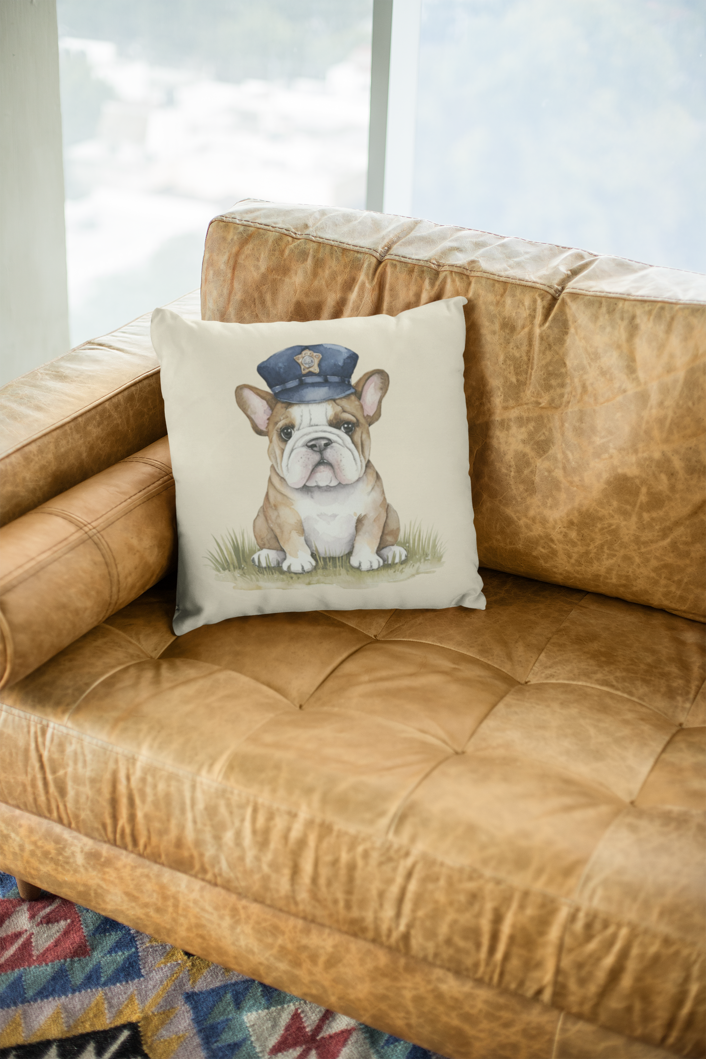 Cute Bulldog Throw Pillow