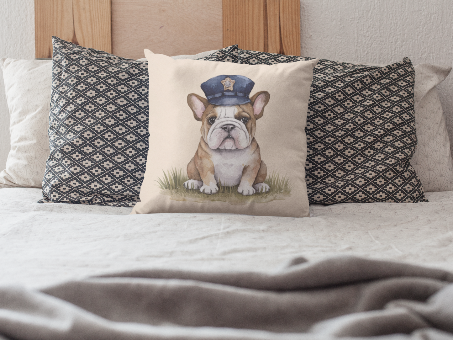 Cute Bulldog Throw Pillow