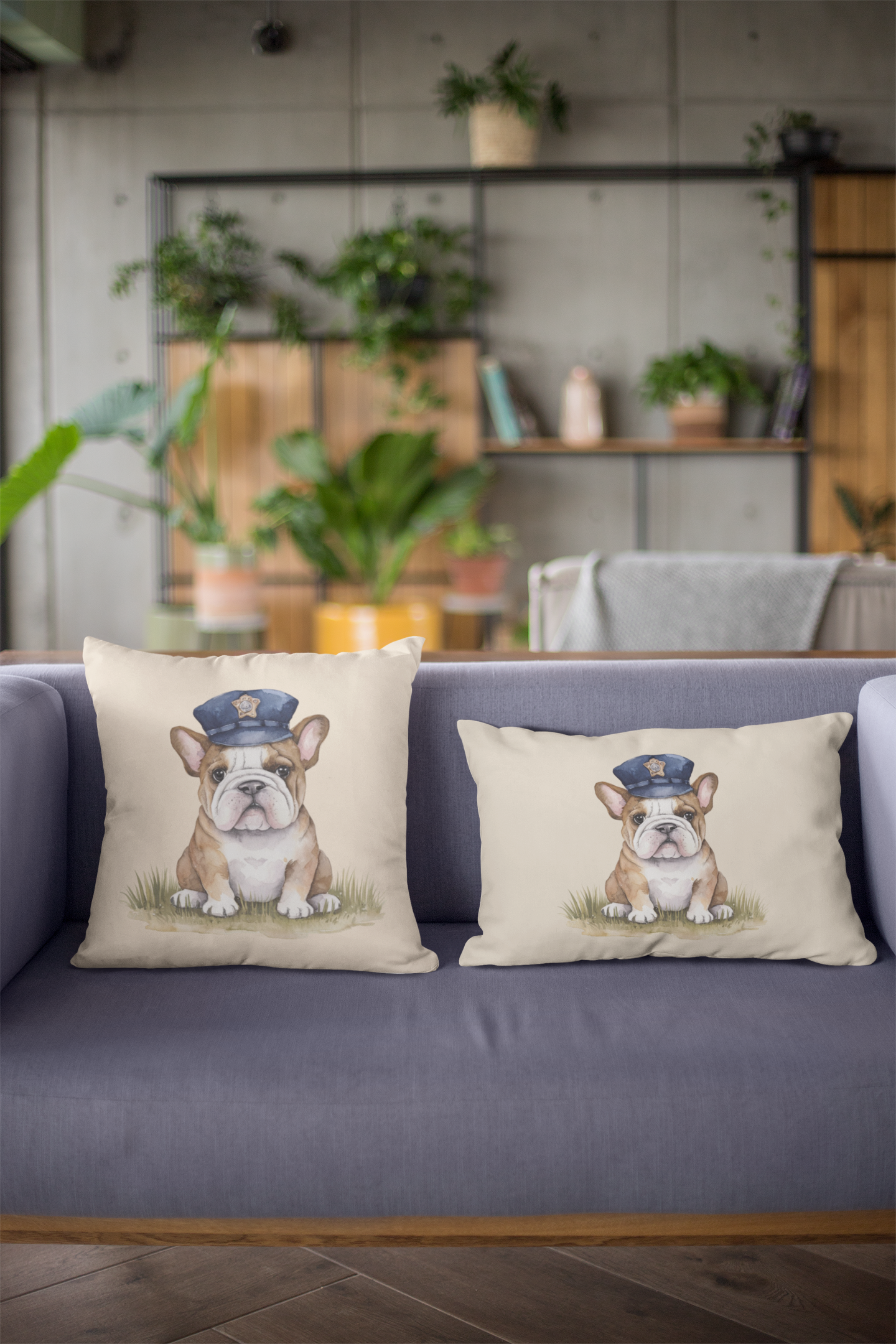 Cute Bulldog Throw Pillow