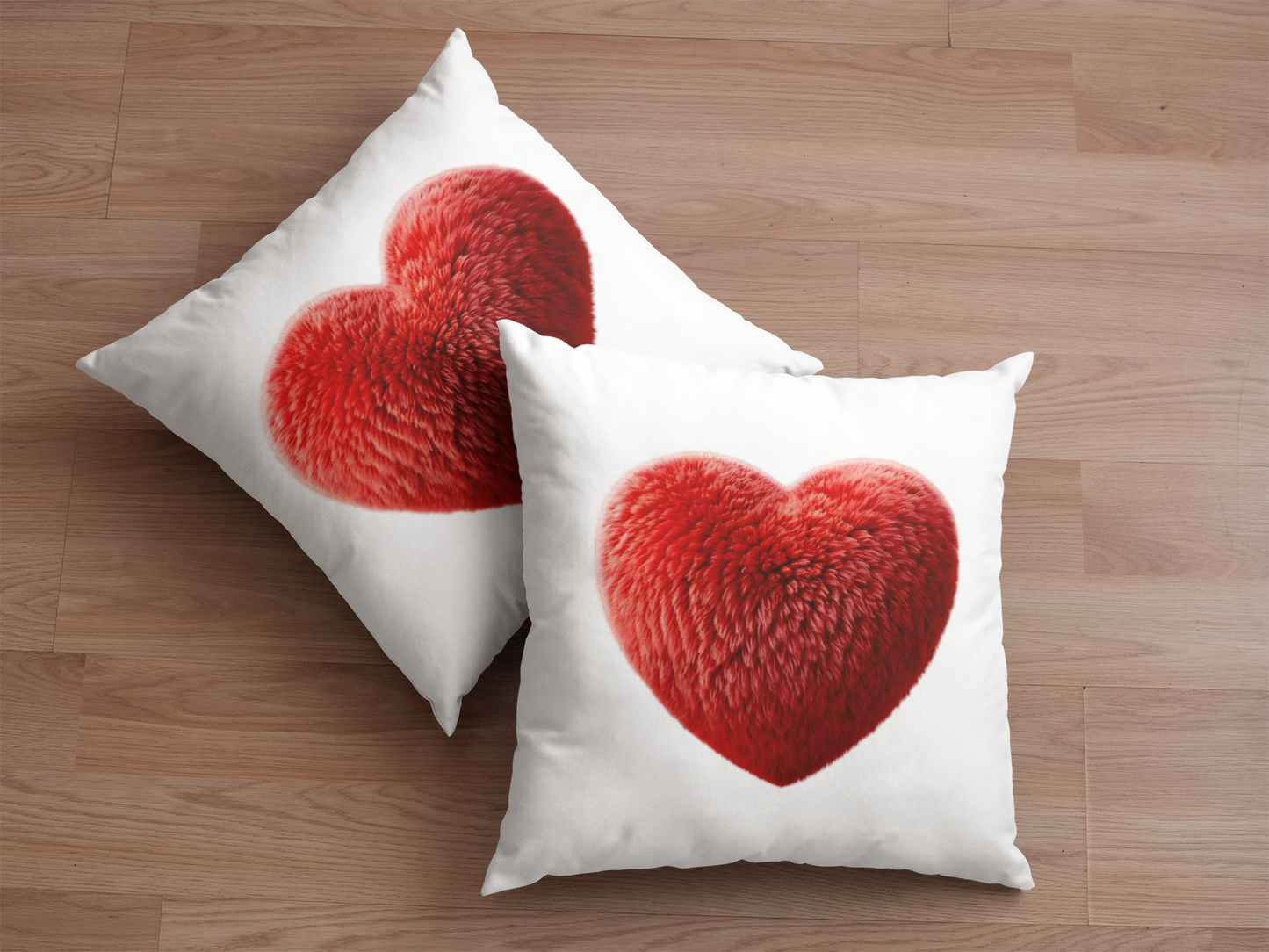 Red Heart Throw Pillow (White)