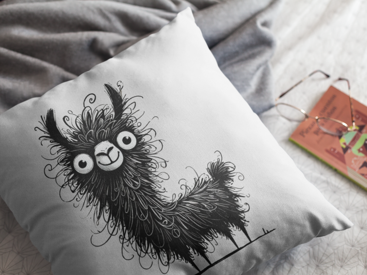 Funny Furry Llama Pillow