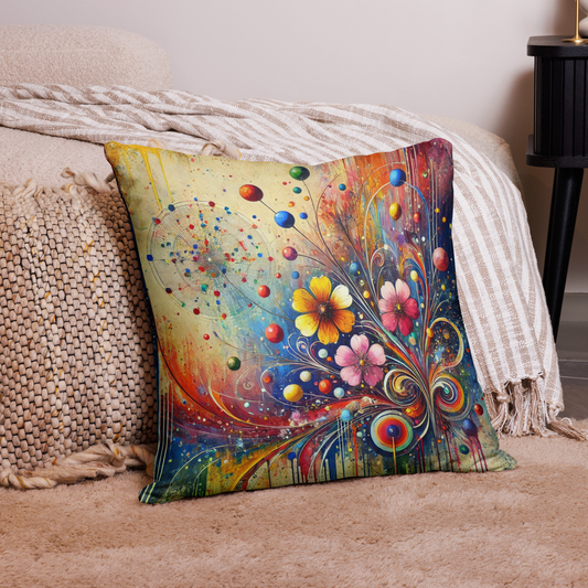 Vibrant Floral Throw Pillow