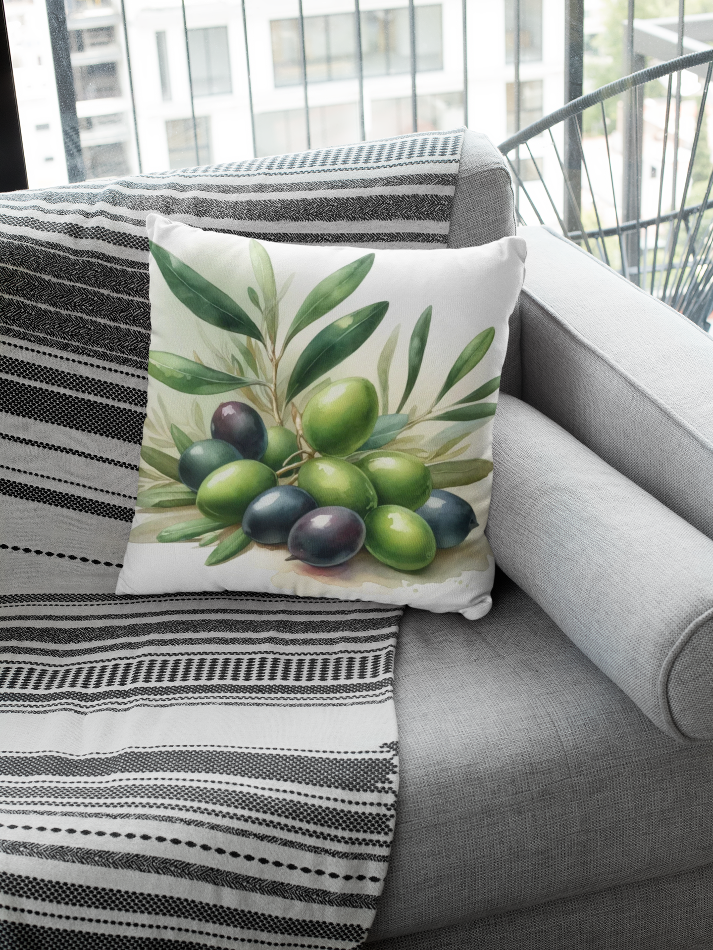 Olive Design Throw Pillow