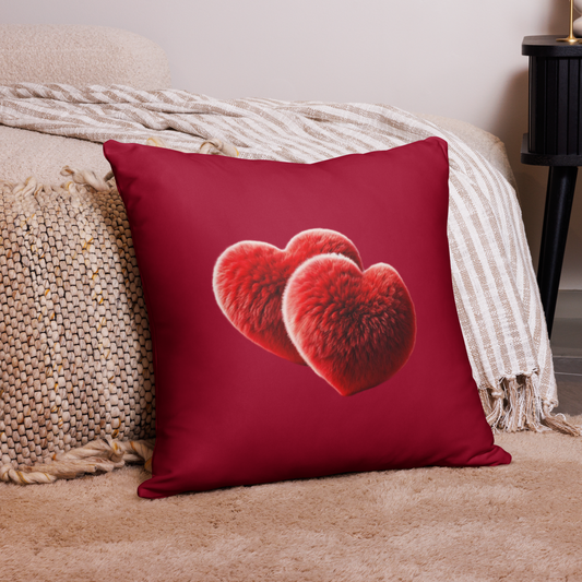 Red Heart Throw Pillow (Red)