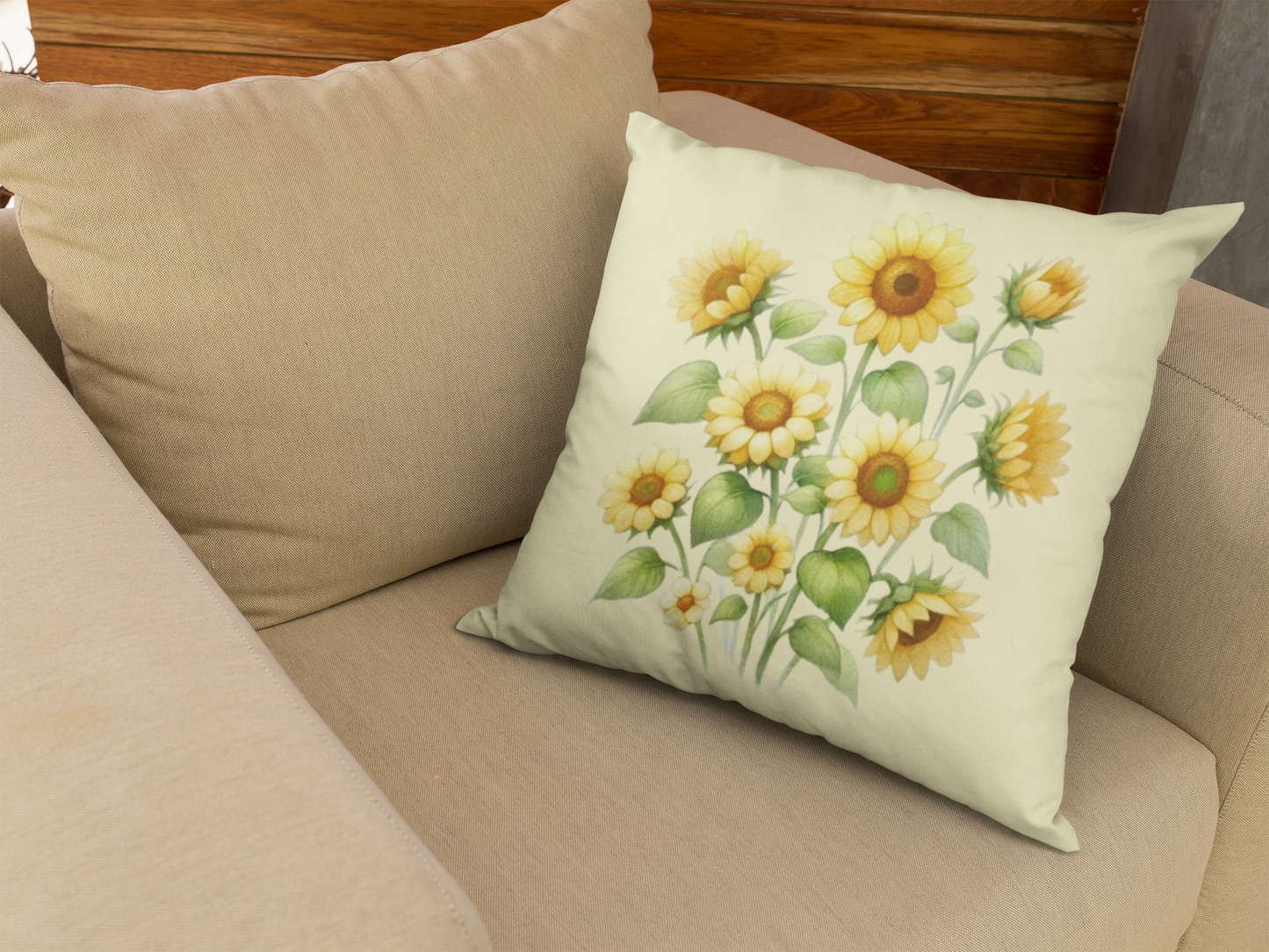 Bright Sunflower Throw Pillow