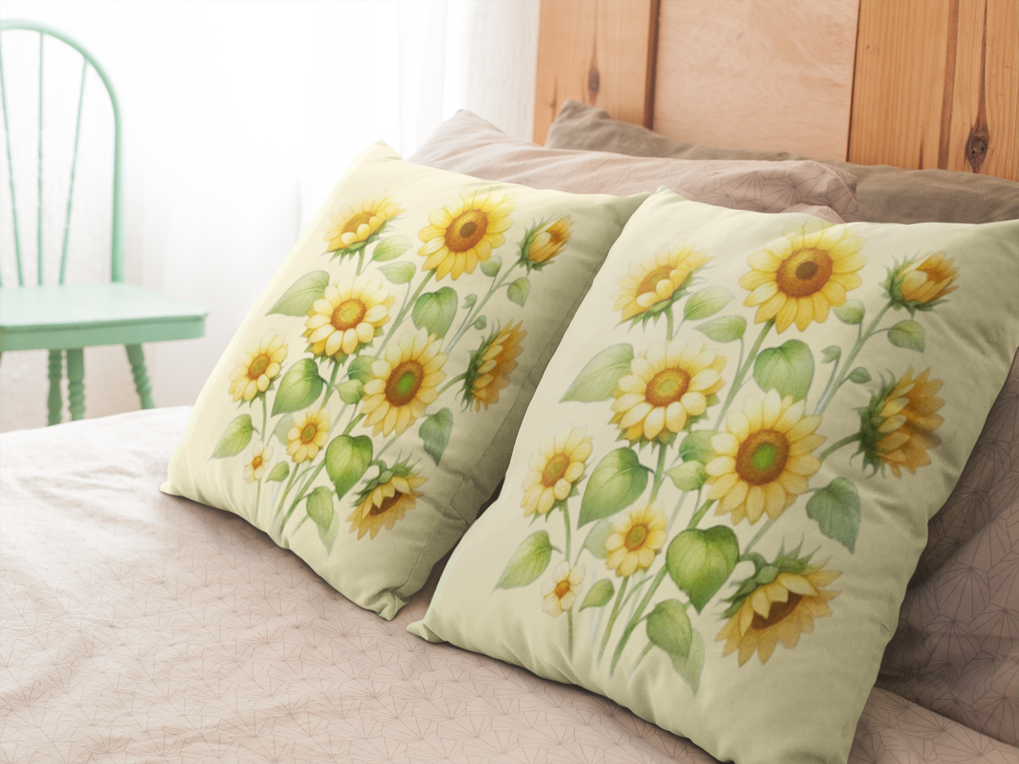 Bright Sunflower Throw Pillow