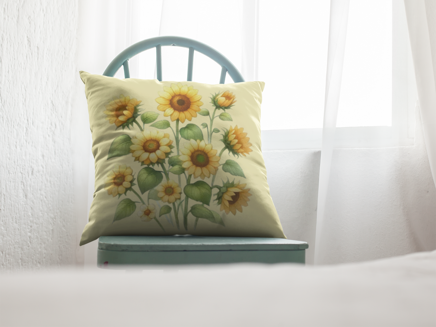 Bright Sunflower Throw Pillow