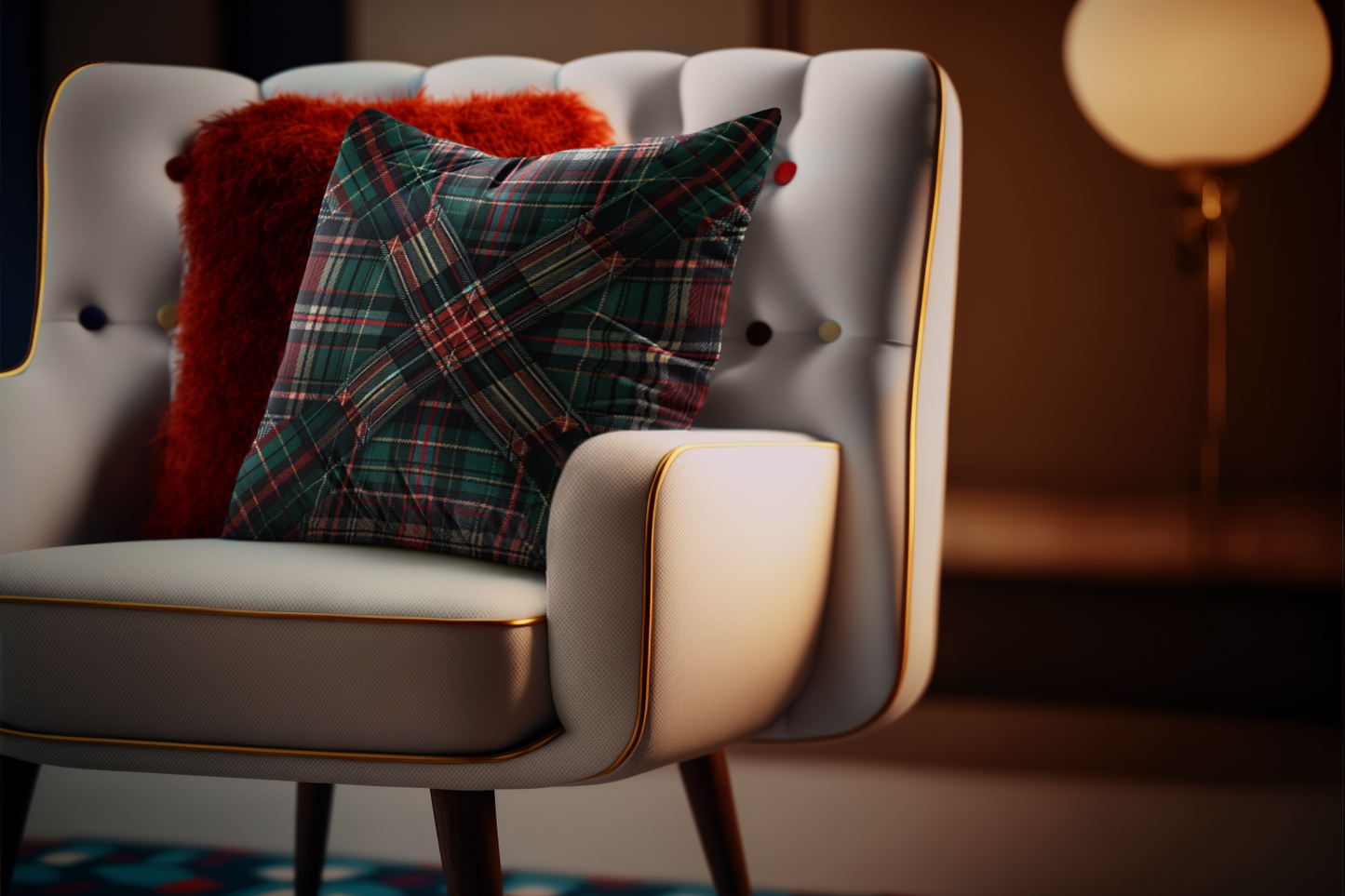 Plaid Pattern Throw Pillow