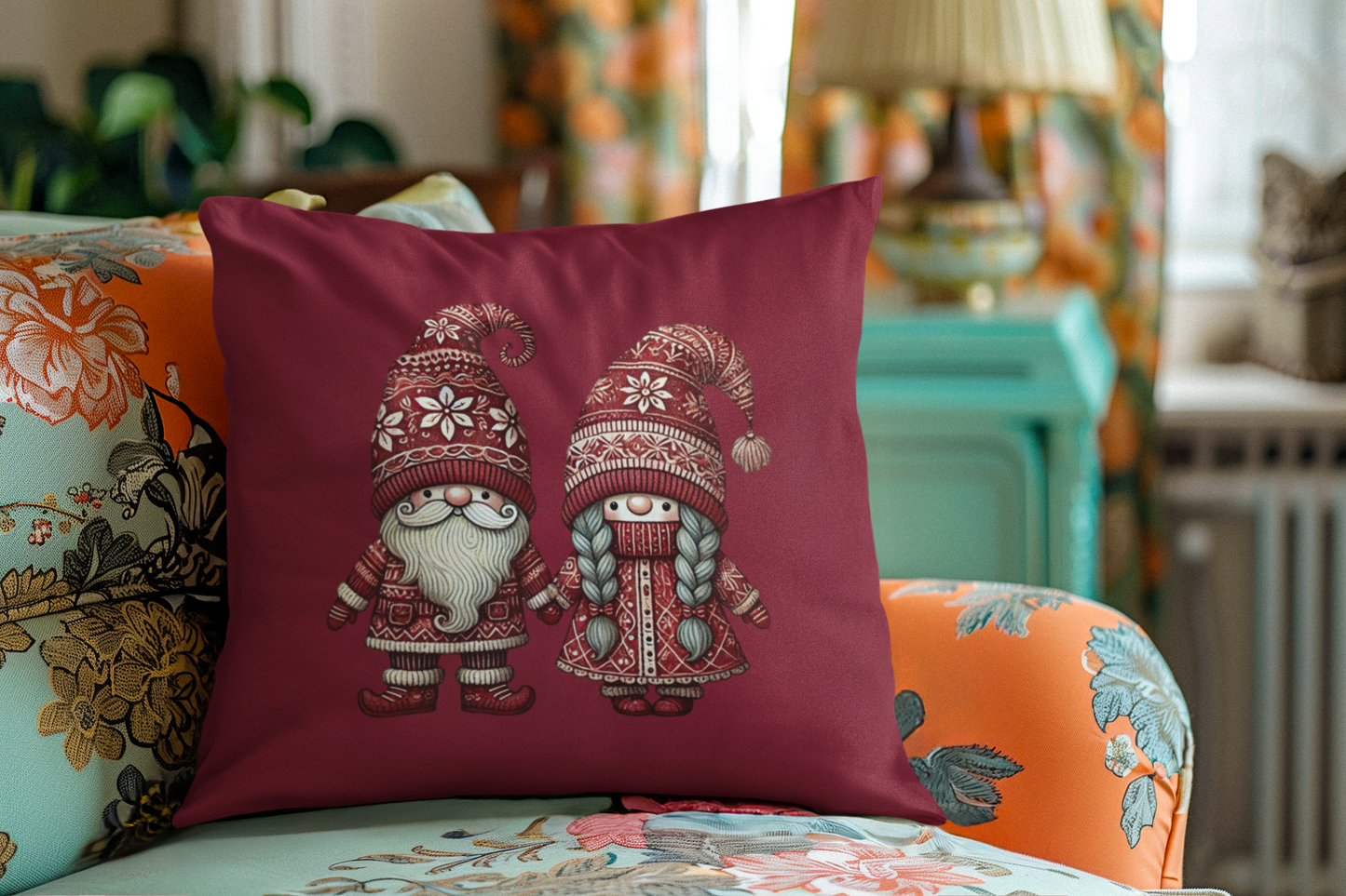 Scandinavian Christmas Gnome Pillow