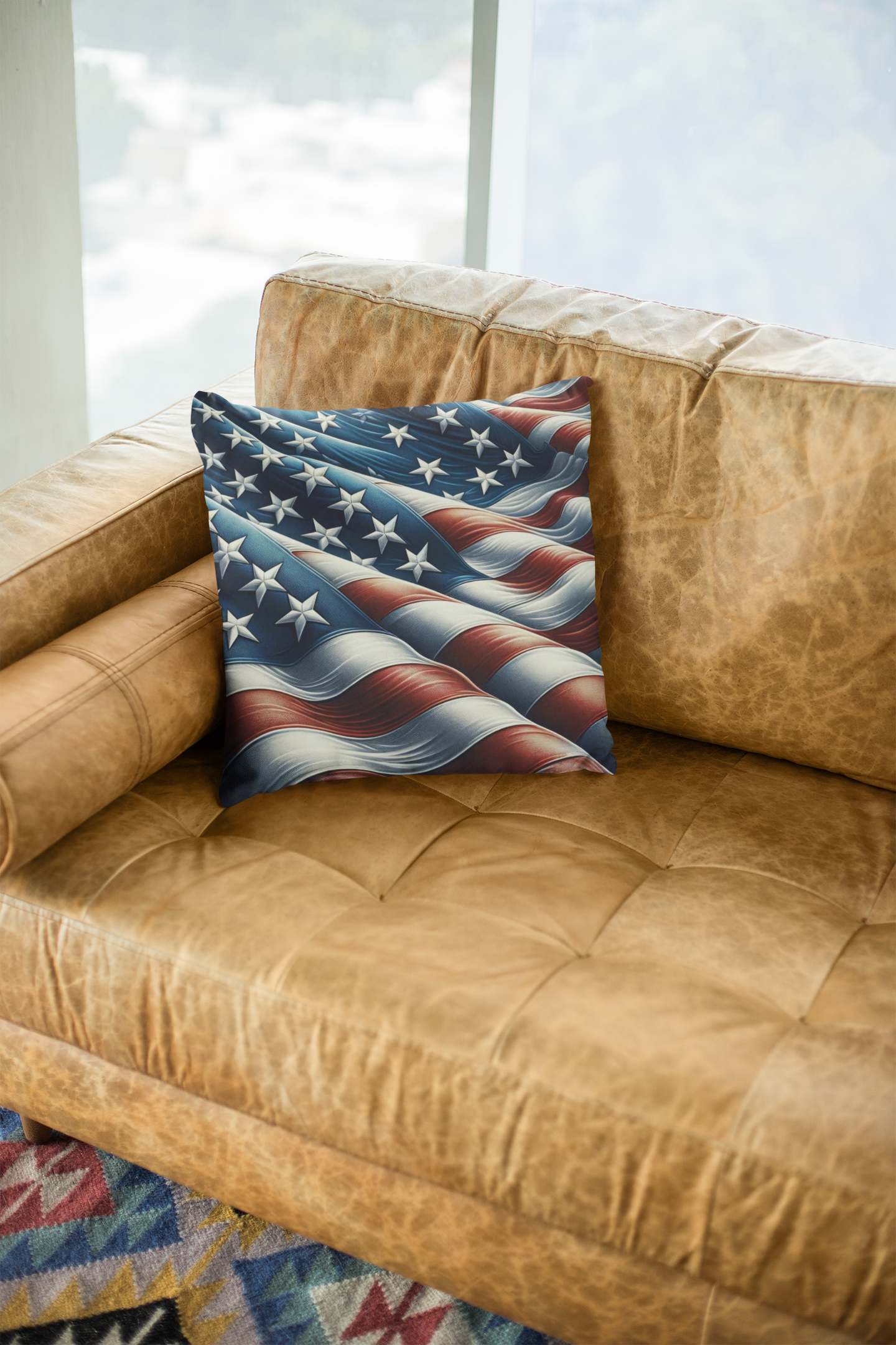 American Flag Throw Pillow