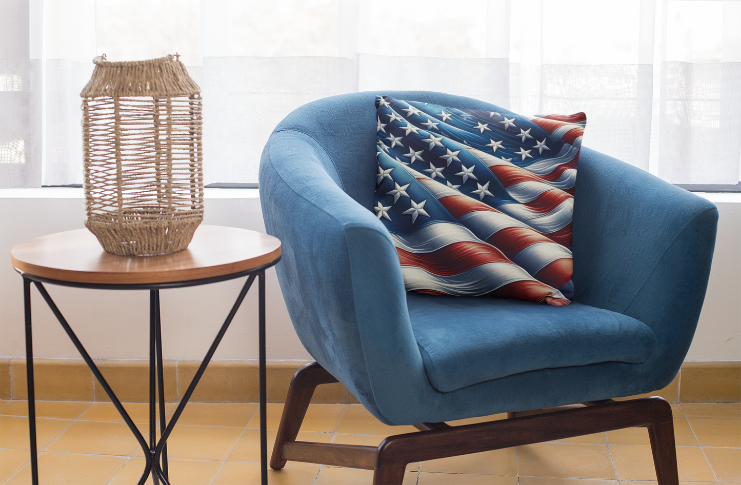 American Flag Throw Pillow