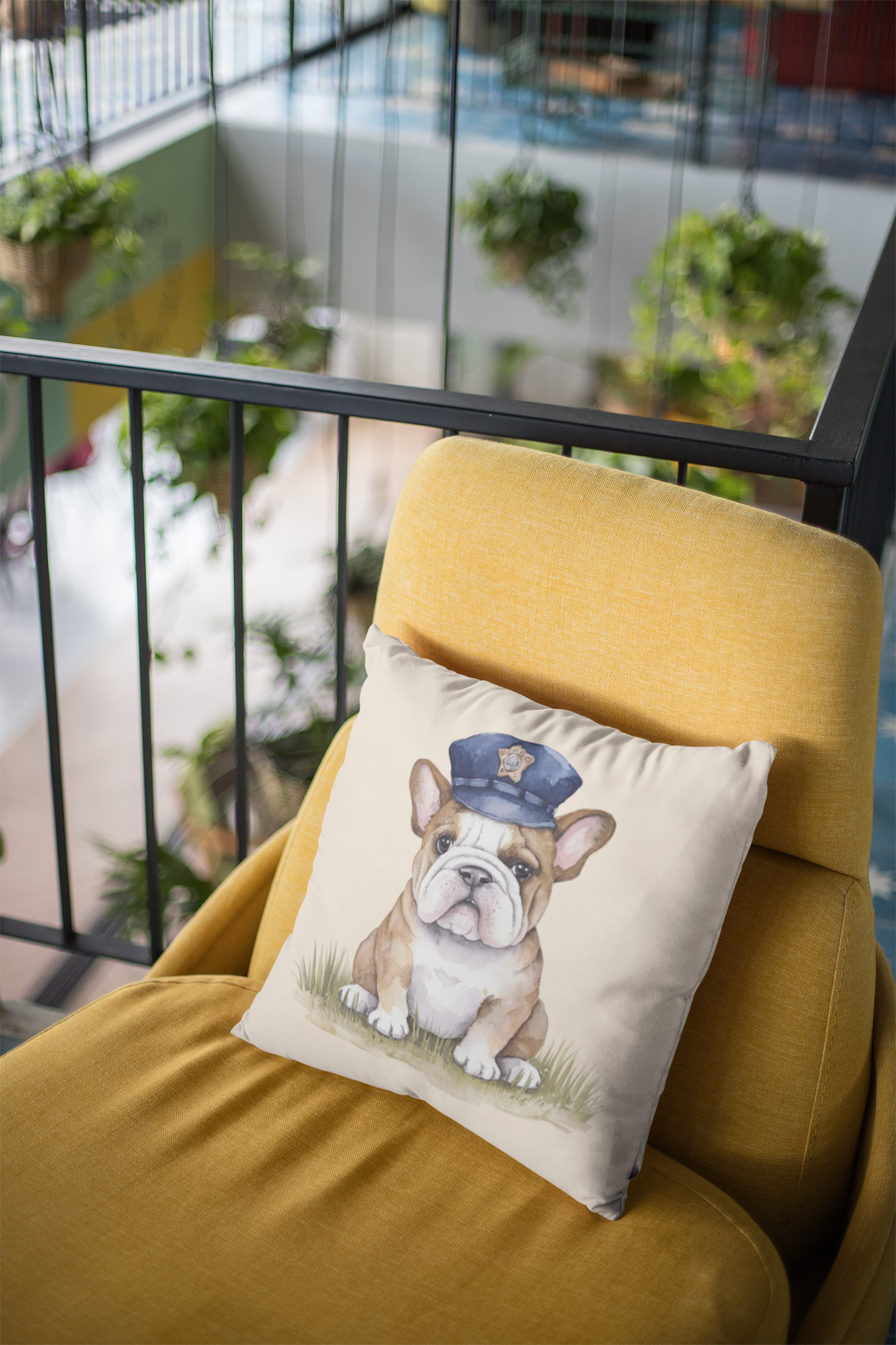 Cute Bulldog Throw Pillow